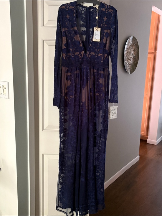 For Love And Lemons Dresses & Skirts - For Love And Lemons Navy Lace Maxi Slip Dress